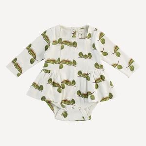 NIB Kate Quinn LS Ballerina Bubble - Caterpillar - Organic Cotton Interlock